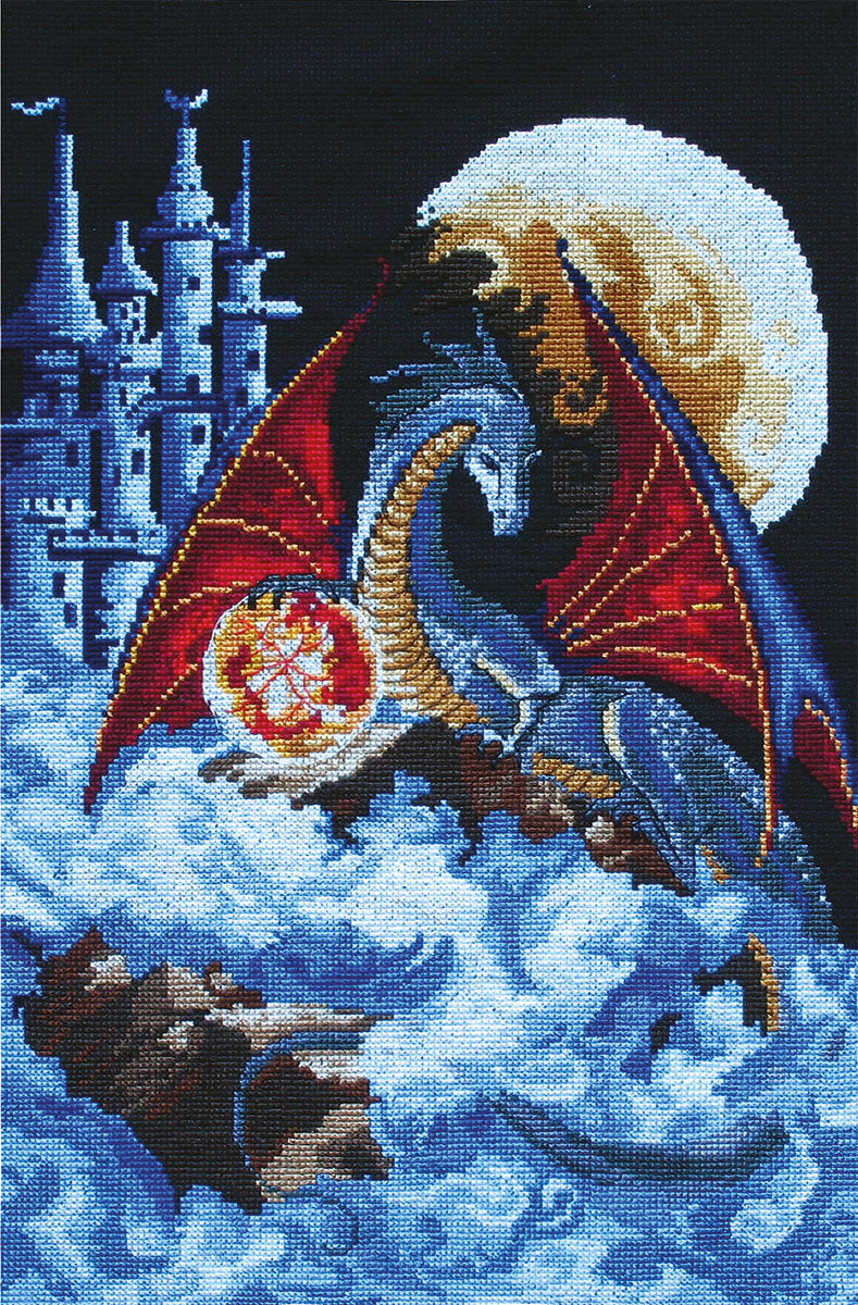 Gamma Dragon of the Blue Planet Cross Stitch Kit - 27cm x 37cm