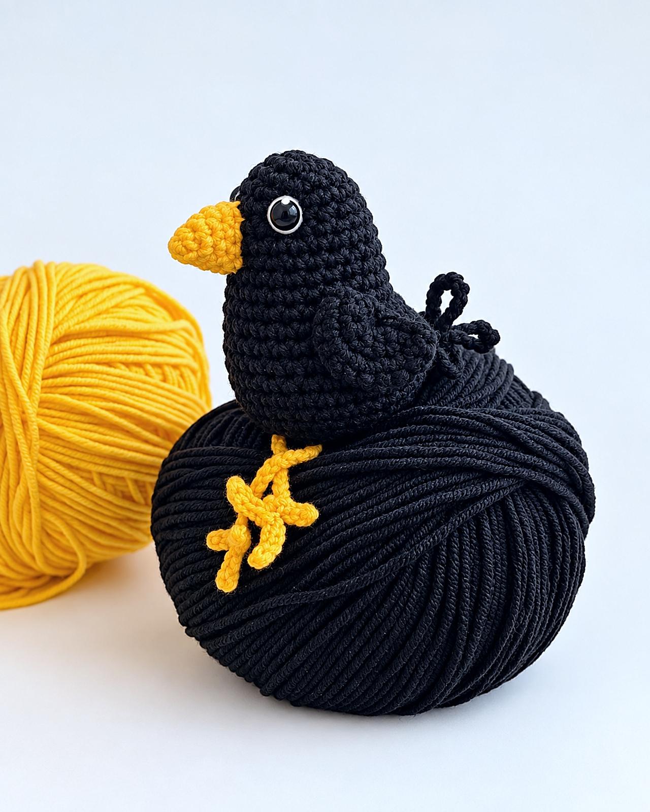 Crow and pumpkins