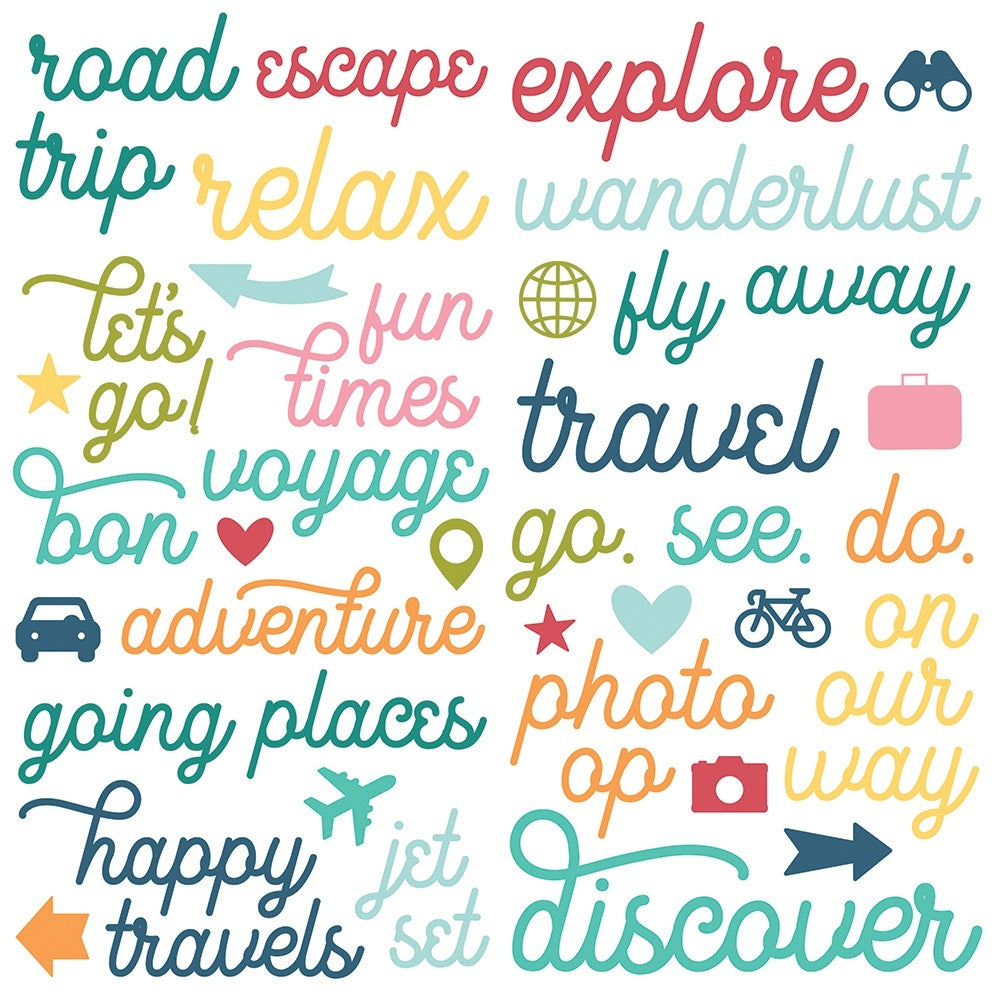 Simple Stories Going Places Foam Stickers 50/Pkg - 619699