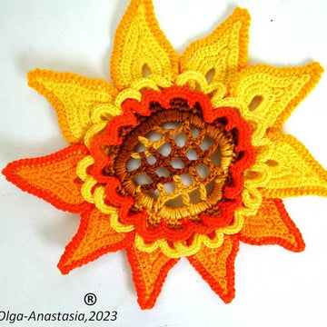 Bouquet with crochet sunflowers