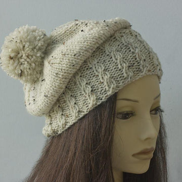 Mock Cable Pom Pom Hat