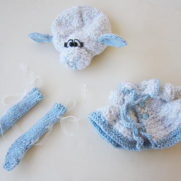 Lady Lamb doll knitted flat
