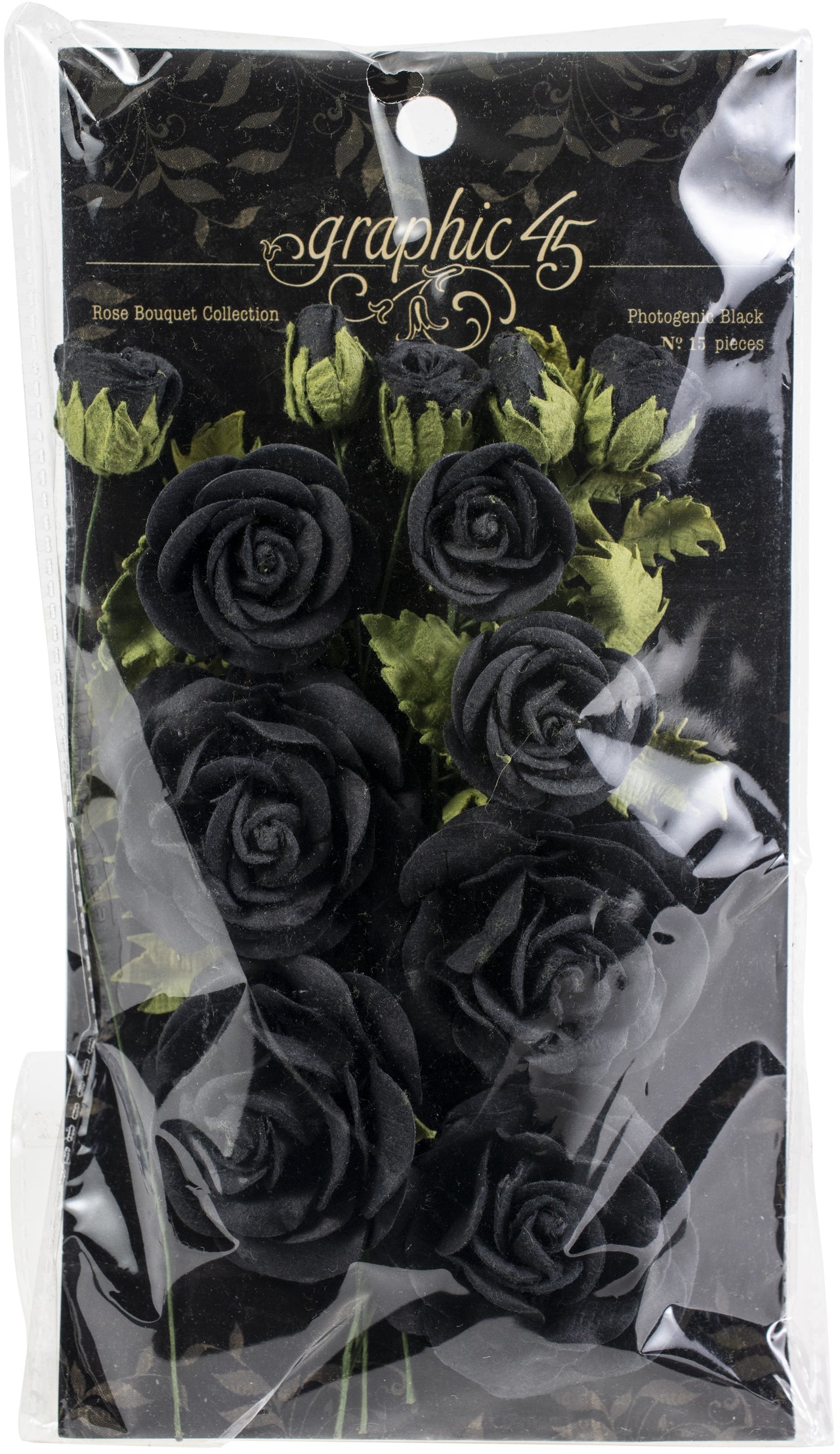 Graphic 45 Staples Rose Bouquet Collection 15/Pkg - Photogenic Black