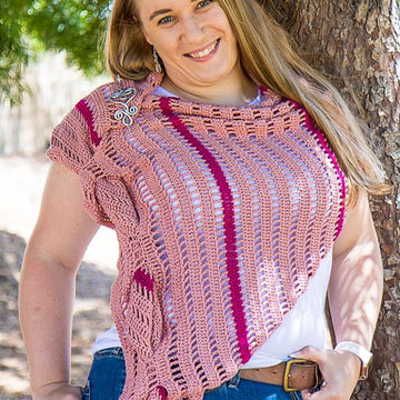 Striped Keyhole Boomerang Shawl