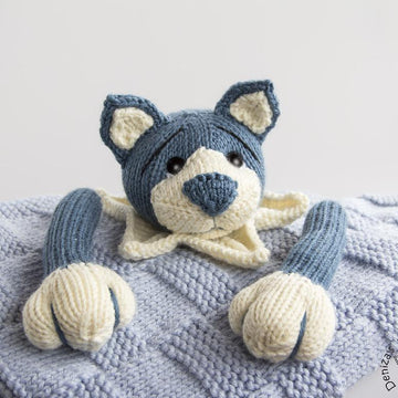 Navy Blue Puppy Toy Baby Blanket
