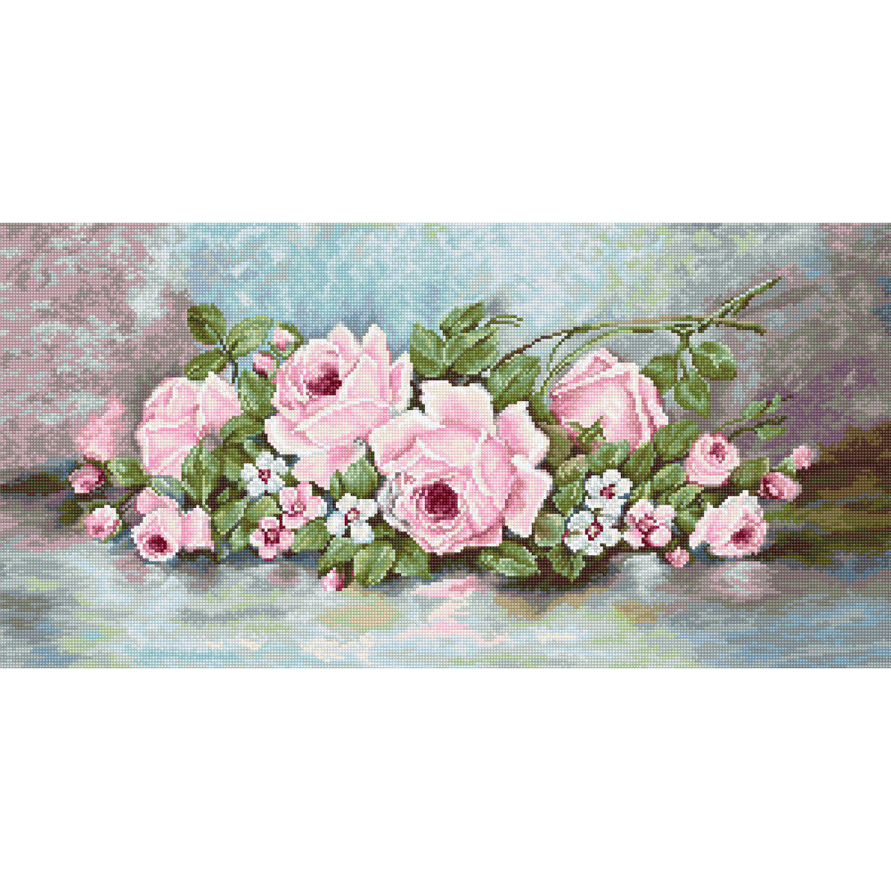 Luca-S Pink Roses Petit Point Tapestry Kit