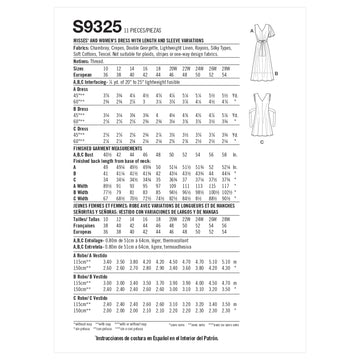 Simplicity Misses' and Women's Dress with Length and Sleeve Variations S9325 - Sewing Pattern