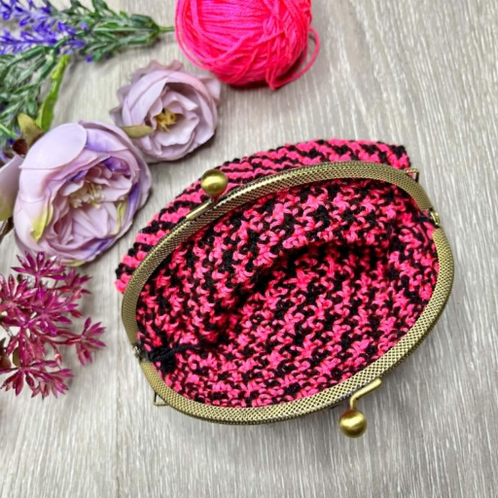Raspberry Ripple Kiss Lock Coin Purse