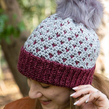 Reversible Diamonds Hearts Hat