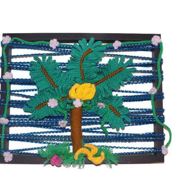 Crochet Palm Tree Wall Art Pattern | Tropical Botanical Decor
