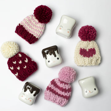 Marshmallow Mugs Hat Heart Valentine's Day Decor