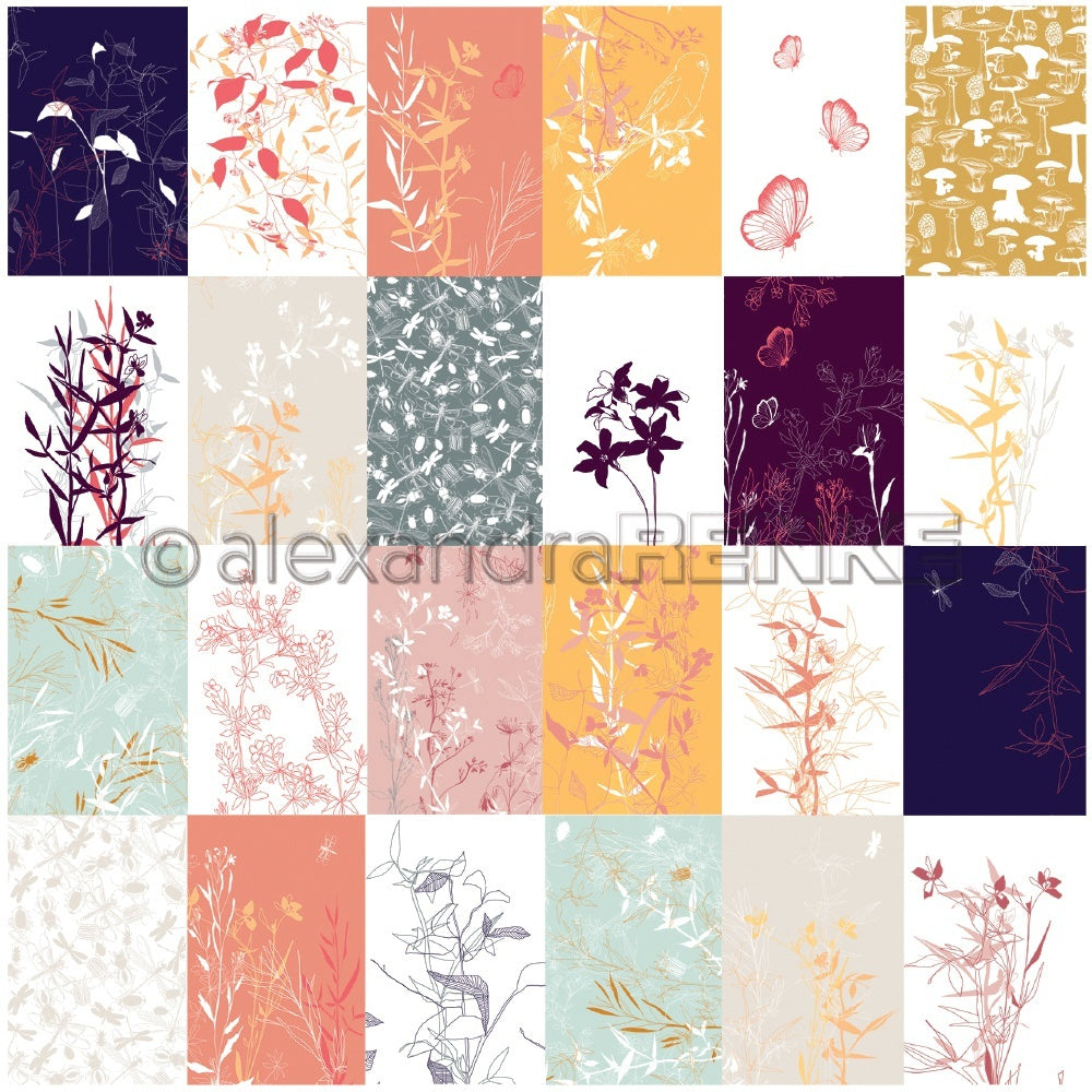 Alexandra Renke Calm Spring Design Paper 12"X12" 25/Pkg - Spring Cards Sheet Orange/Red