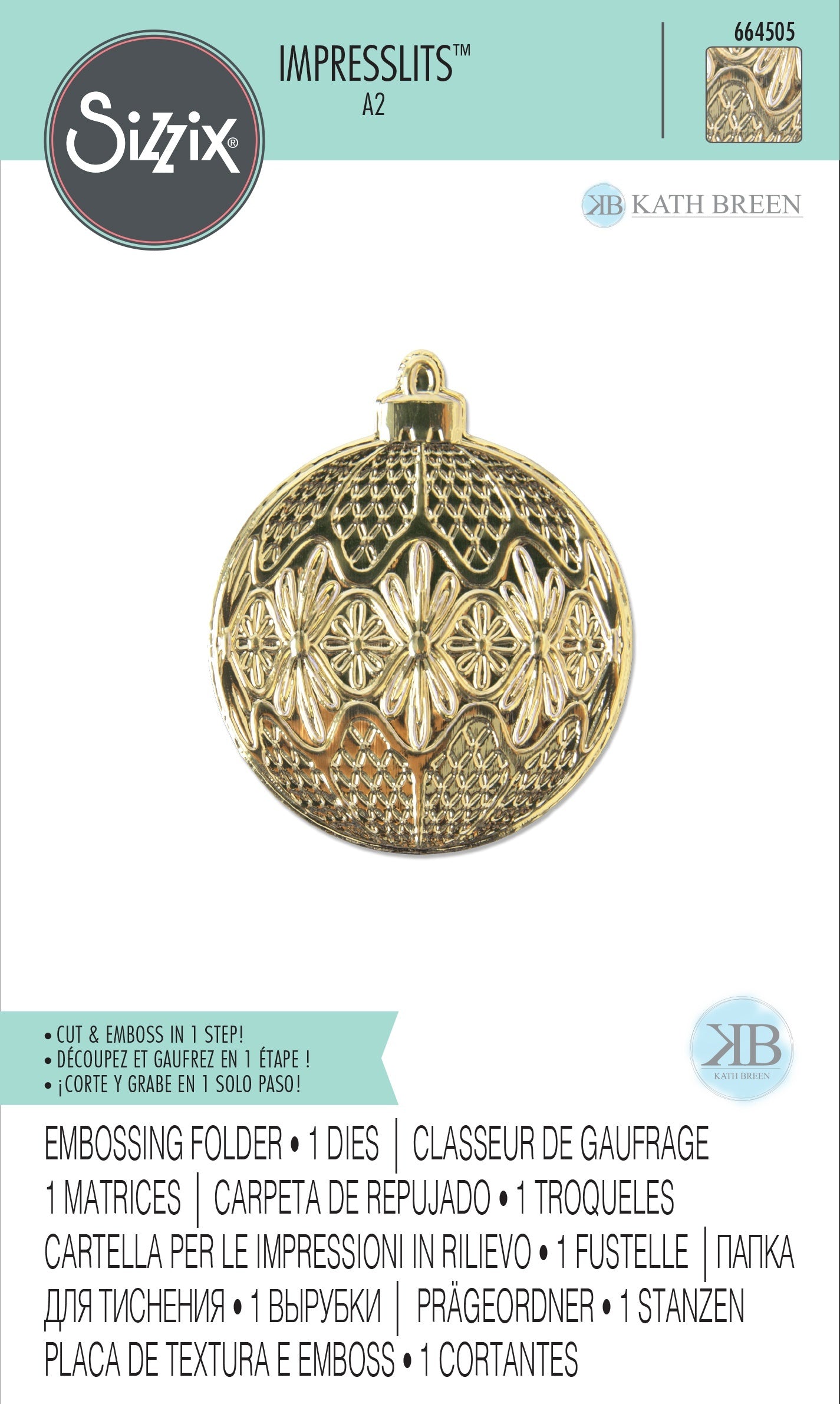 Sizzix 3D Impresslits Embossing Folder By Kath Breen - Ornament