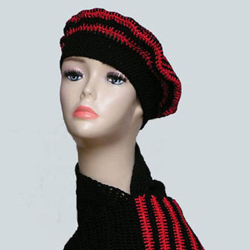 Crochet Beret & Matching Scarf