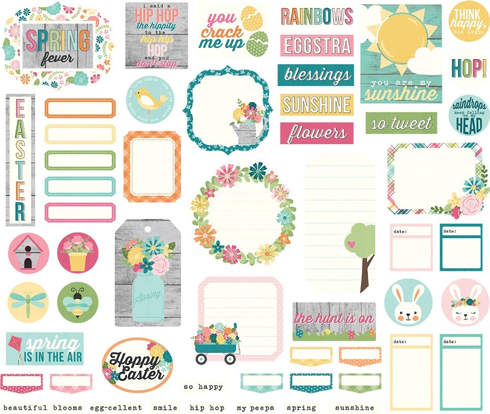 Simple Stories Hip Hop Hooray Bits & Pieces Die-Cuts 56/Pkg - Journal
