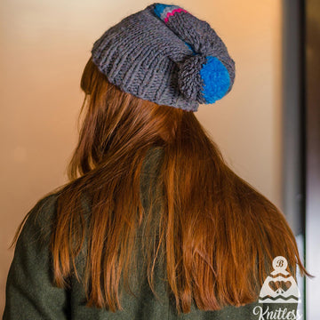 Neon Striped Bobble hat