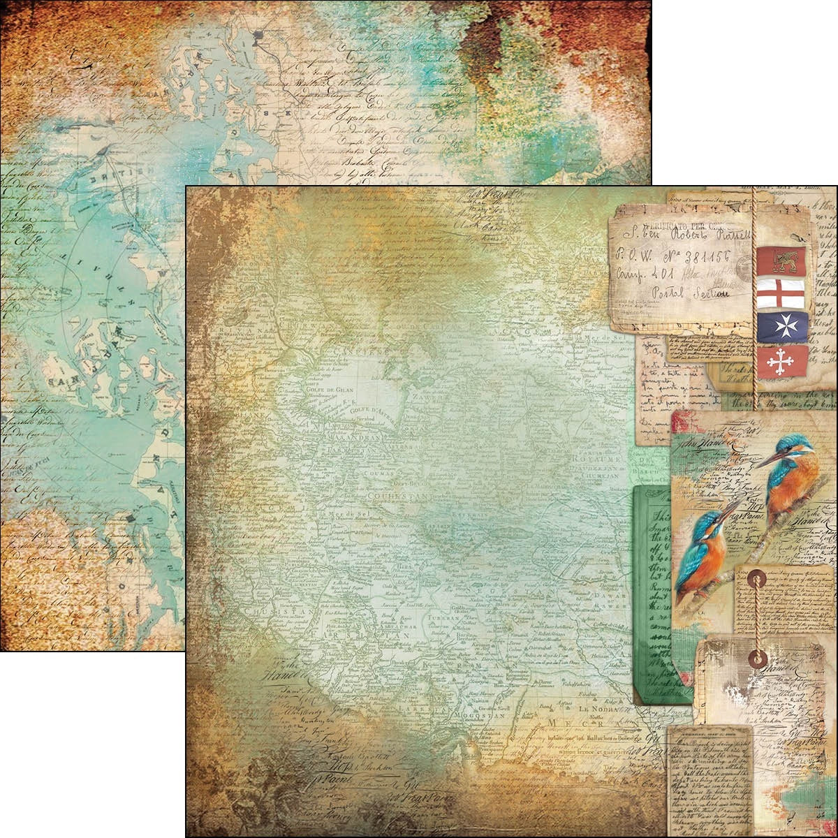 Ciao Bella Double-Sided Cardstock 90lb 12"X12" 12/Pkg - Diario De Bordo, Repubbliche Marinare