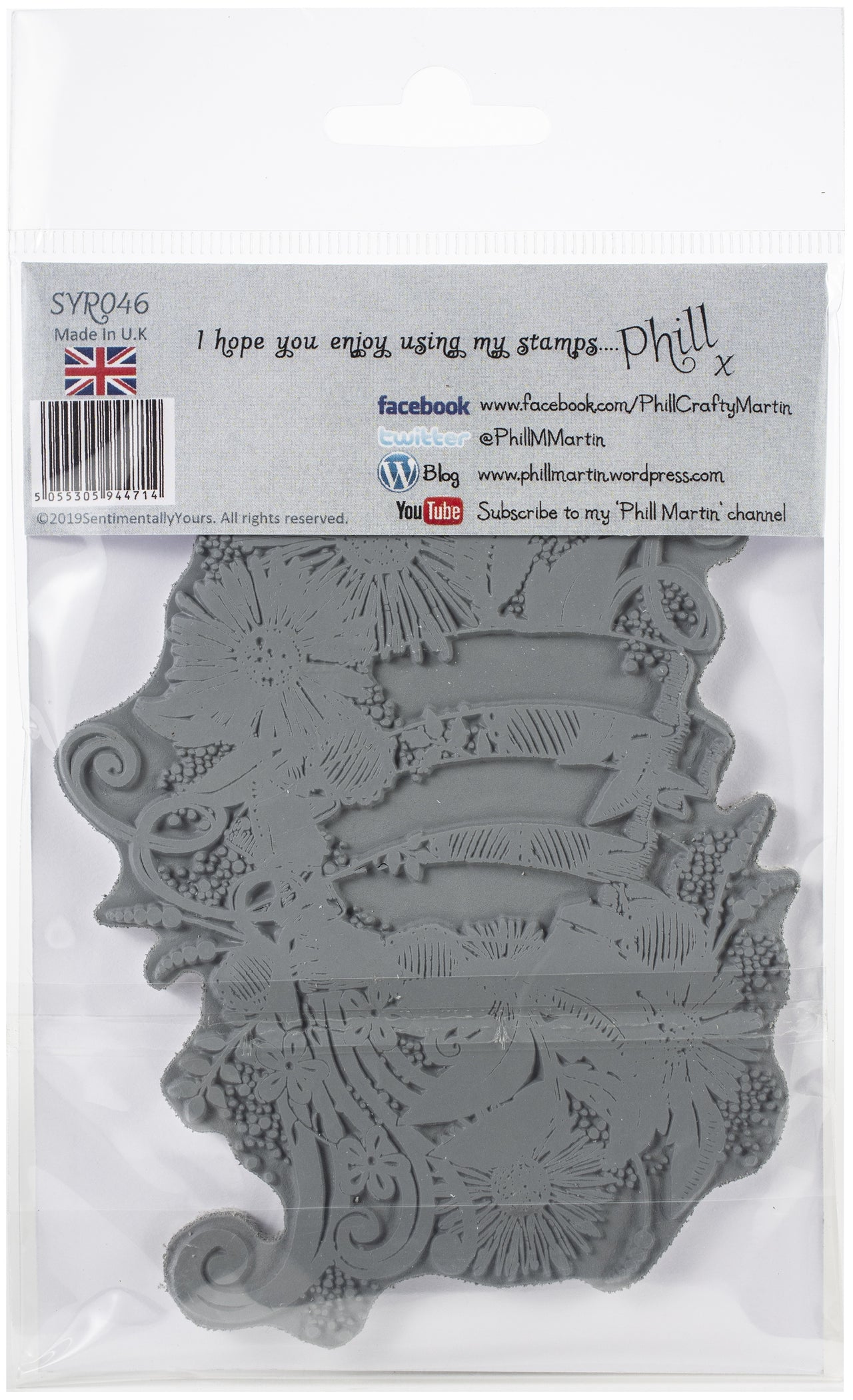 Creative Expressions Sentimentally Yours By Phill Martin A6 Rubber Stamp - Bohemian Vintage Banner