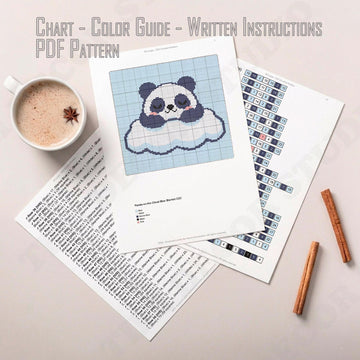 C2C Panda Sleeping Blanket Chinese Bear on Cloud Graphghan Cute Afghan CROCHET PATTERN
