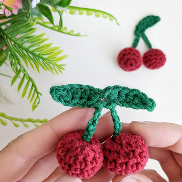 Cherry crochet pattern, crochet play food pattern