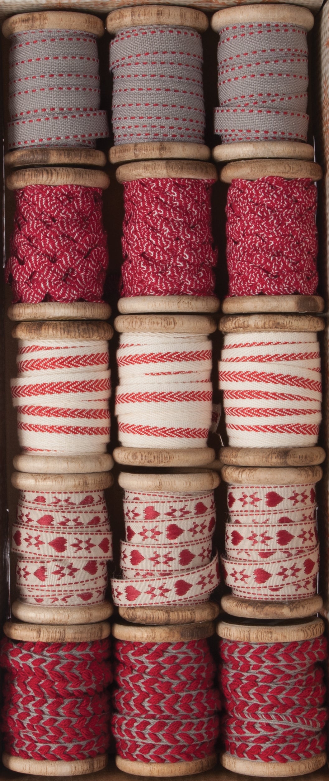 Groves Groves & Banks Christmas Ribbon Spool Red Chevrons 3 Metres