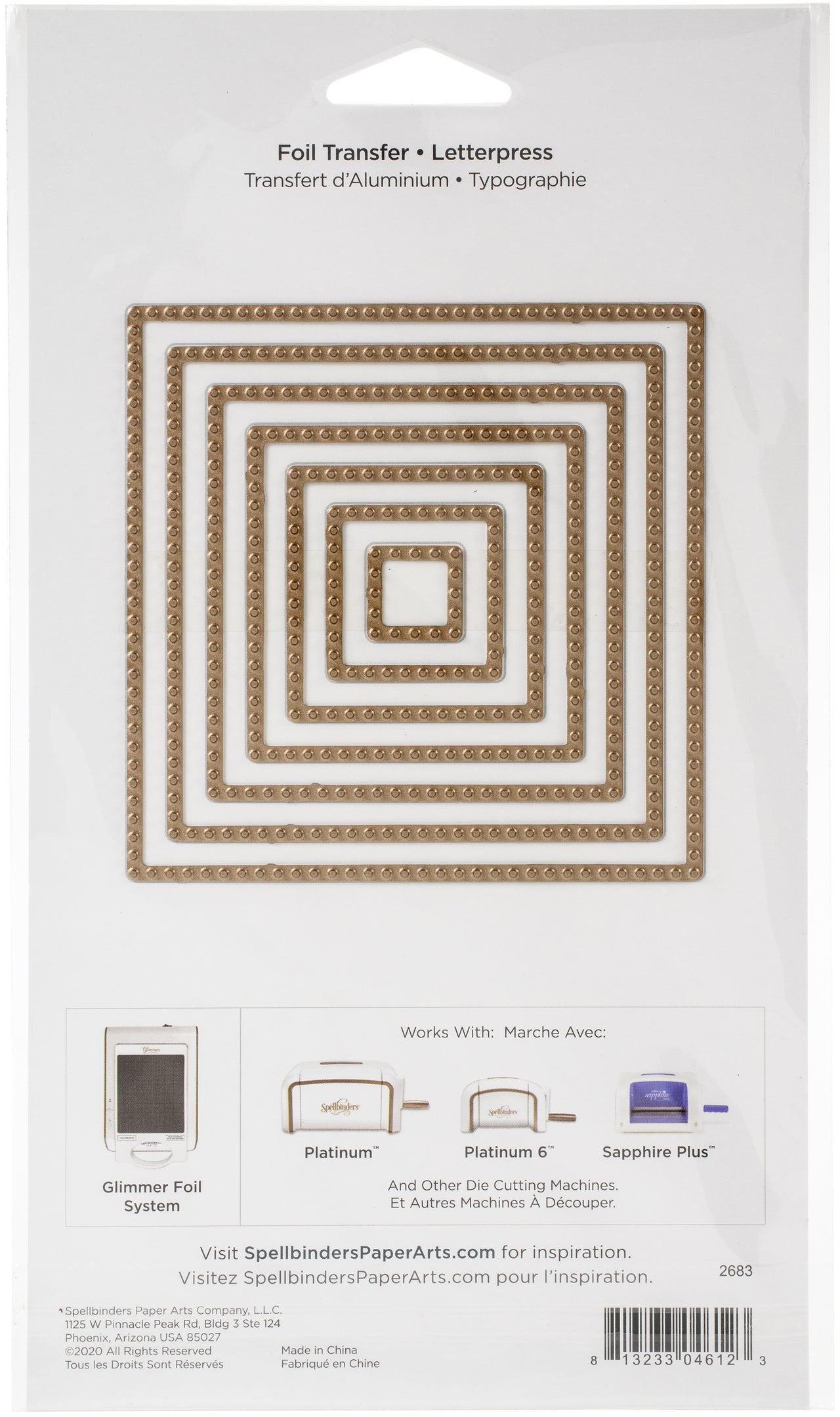 Spellbinders Glimmer Hot Foil Plates - Essential Squares