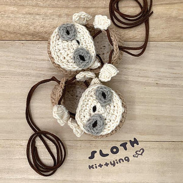 Sloth Preemie / Doll Shoes Tie Sandals by Kittying