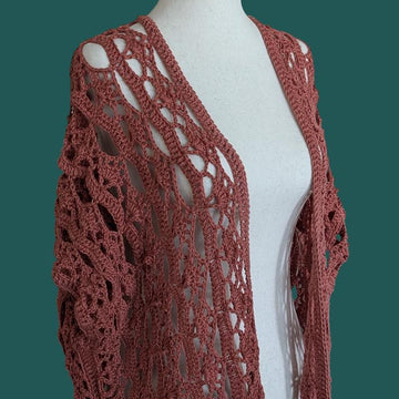 DESERT ROSE BREEZE CROCHET KIMONOBEACH COVER-UP