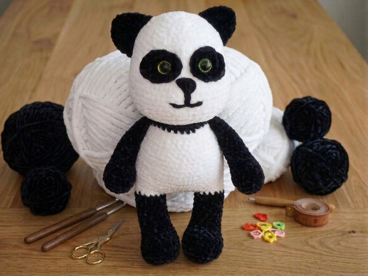 Crochet pattern for the cute panda Kuma
