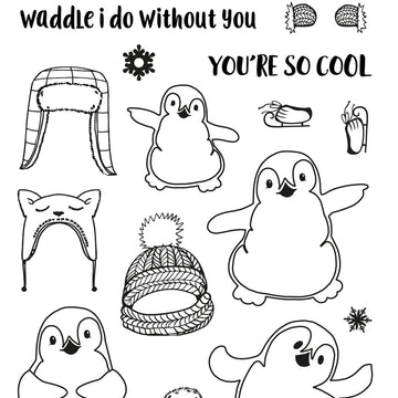 Uniquely Creative 4"X6" Clear Stamps 19/Pkg - Penguin Pals