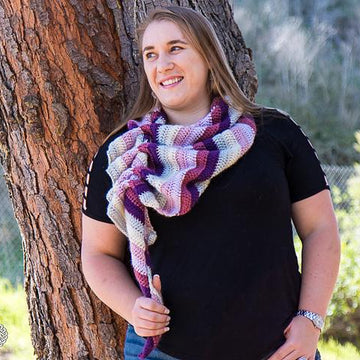 Ruffled Keyhole Boomerang Scarf