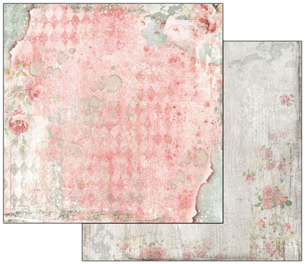 Stamperia Intl Stamperia Double-Sided Cardstock 12"X12" 10/Pkg - Dream Texture With Rose