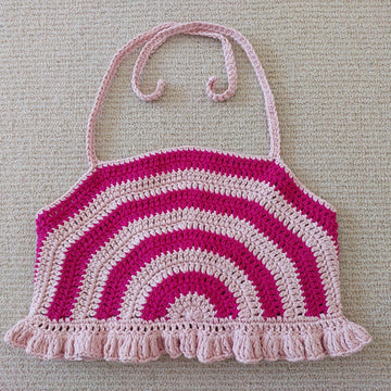 Beginner Crochet Halter Crop Top Pattern Kids Summer Crochet Top PDF Easy Frill Crochet Shirt Fun DIY Crochet Top Pattern