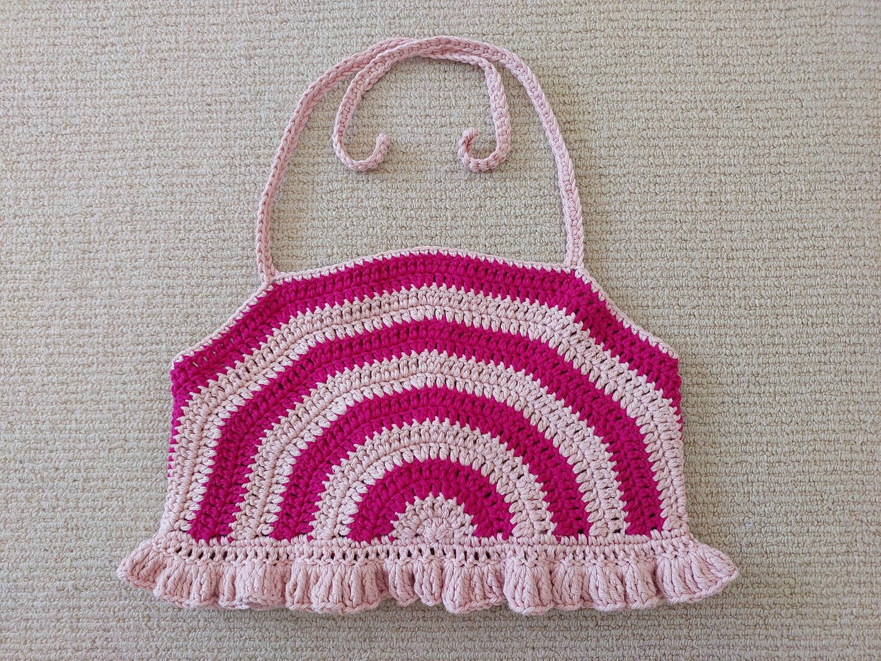 Beginner Crochet Halter Crop Top Pattern Kids Summer Crochet Top PDF Easy Frill Crochet Shirt Fun DIY Crochet Top Pattern