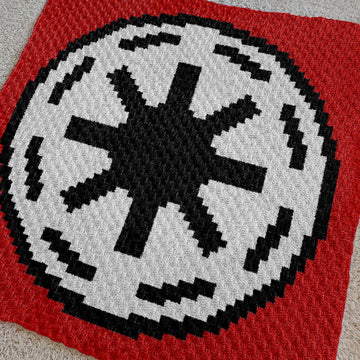 C2C Galactic Republic Throw Star Wars Red Black Intarsia Crochet Pattern