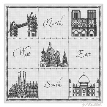 Around the World Full Set Cross Stitch PDF Pattern