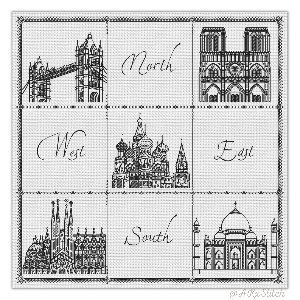 Around the World Full Set Cross Stitch PDF Pattern