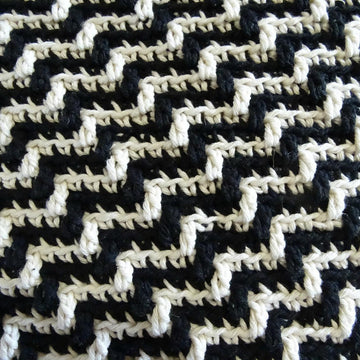 Crochet Cushion Cover Scandi Zig Zag
