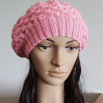 Audrey - 8ply block stitch slouchy beanie, sizes 2 years to lady