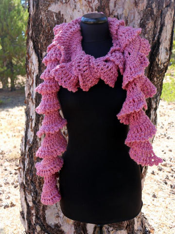 Chunky Crochet Ruffle Scarf