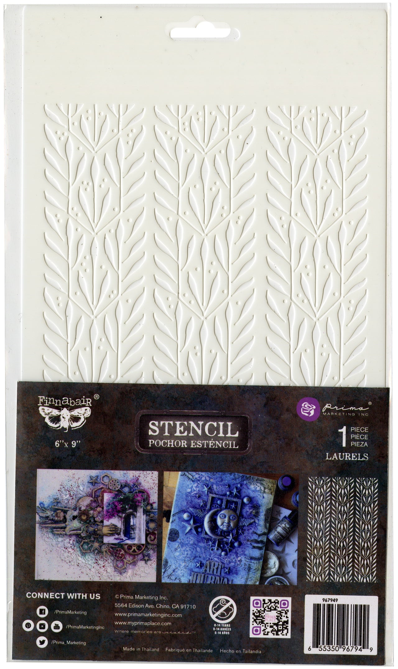 Prima Marketing Stencil 6"X9" - Laurels