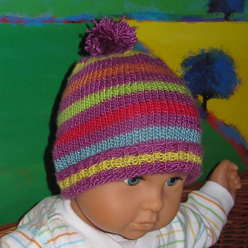 Baby  Stripe Bobble Beanie