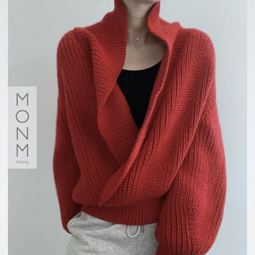 Wrap-effect Pullover