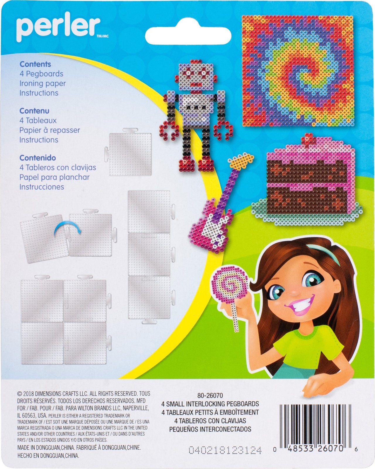 Perler Pegboards 4/Pkg - Clear
