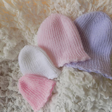 Premature to newborn baby ribbed hat