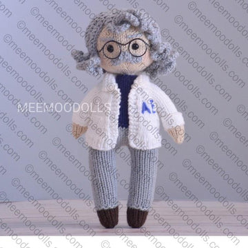 Knit Albert Einstein Doll