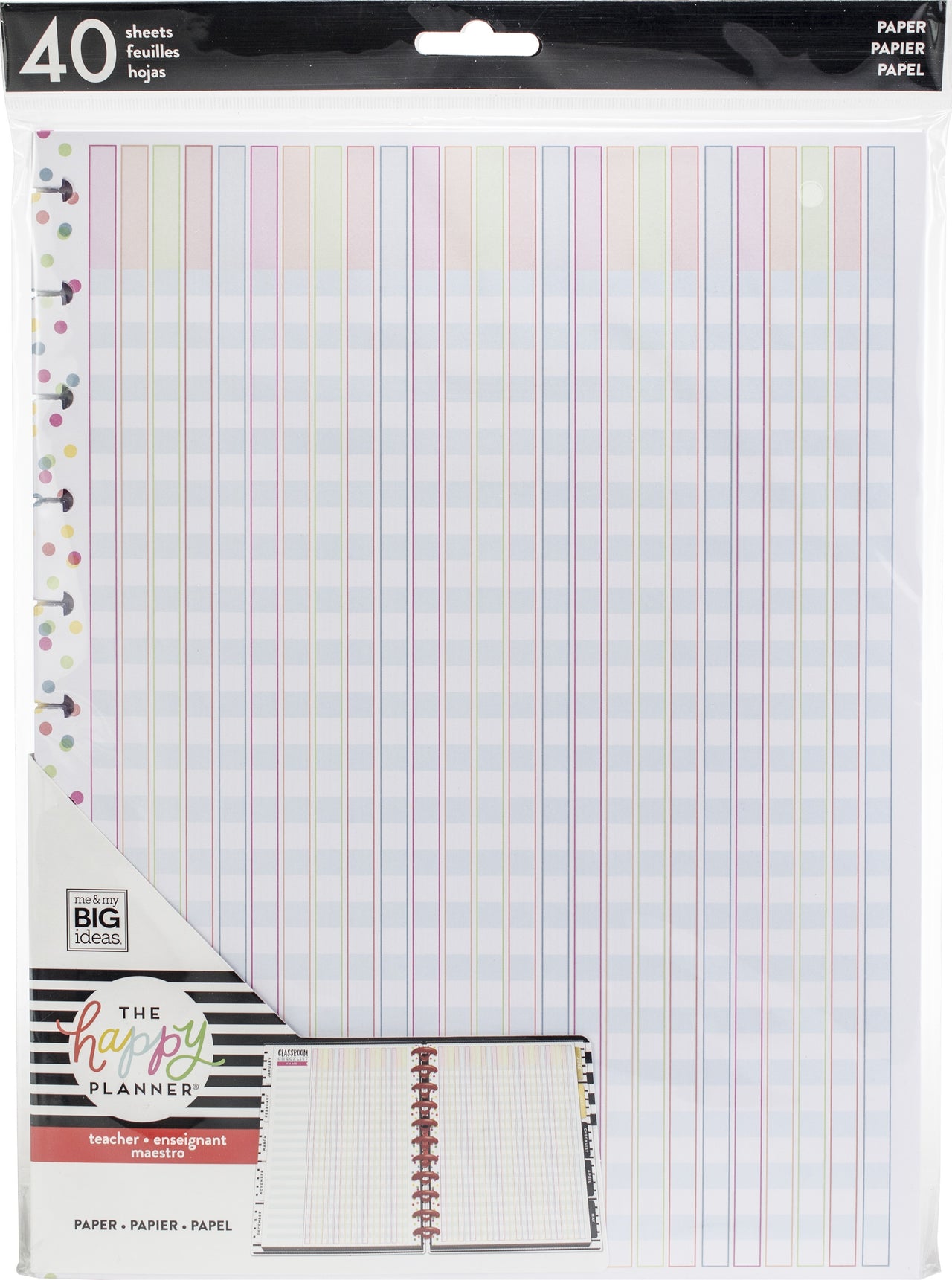 Happy Planner Big Full Sheet Fill Paper 40/Pkg - Teacher Checklist