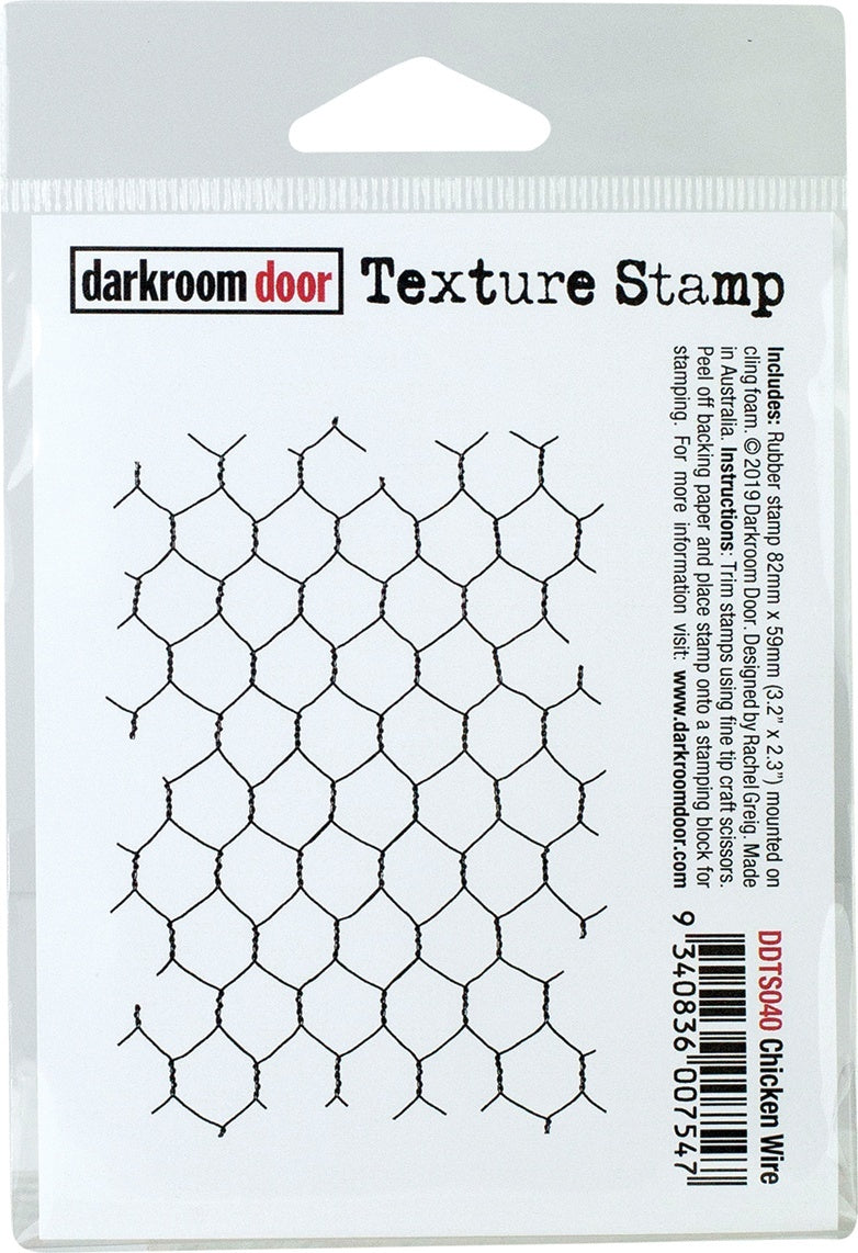 Darkroom Door Texture Stamp 3.2"X2.3" - Chicken Wire