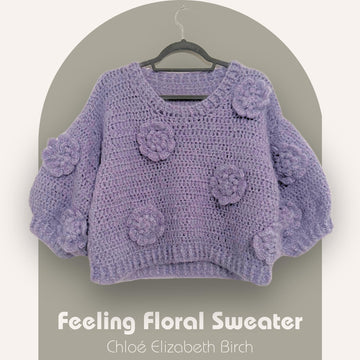 Feeling Floral Crochet Crop Sweater