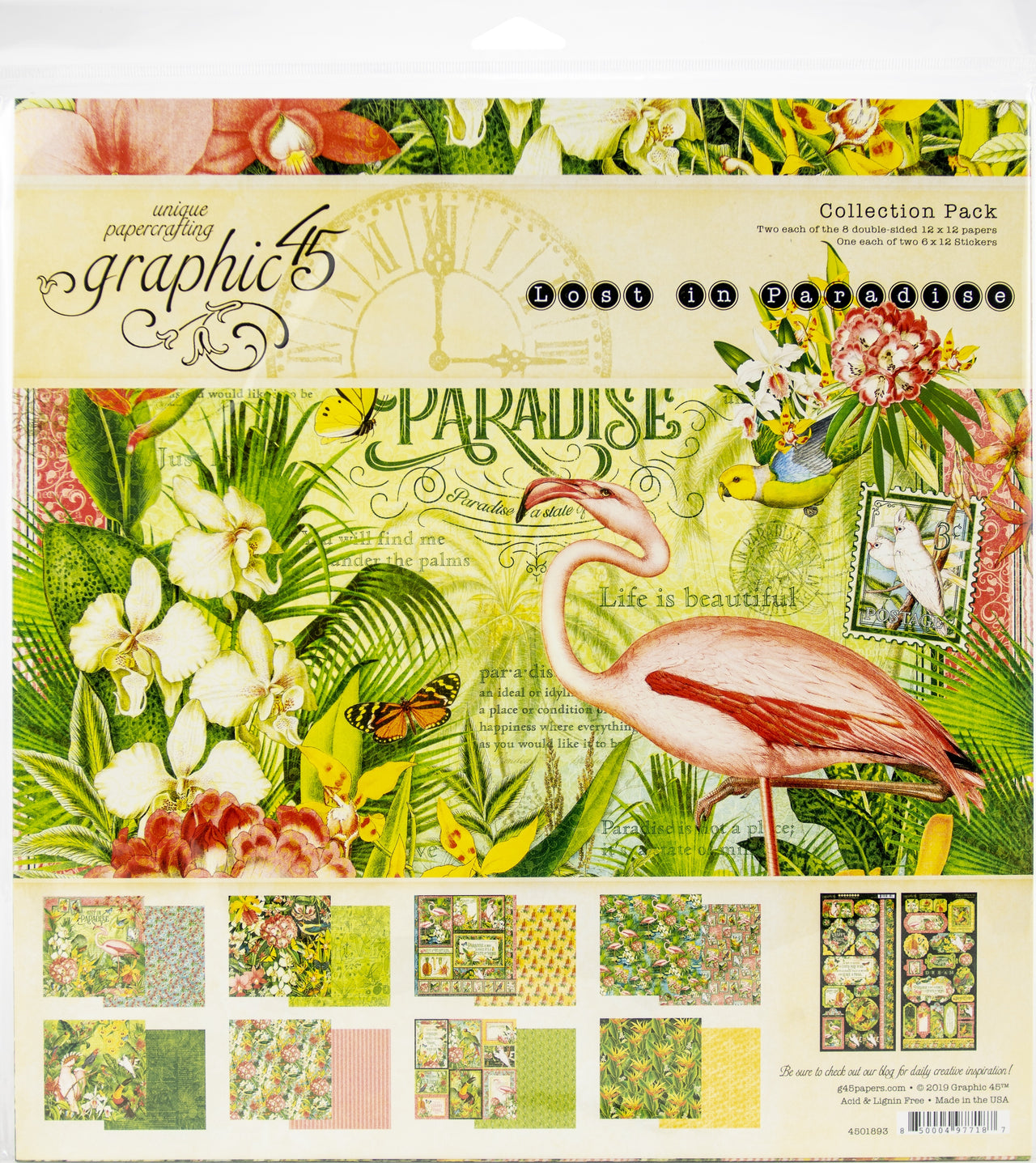 Graphic 45 Collection Pack 12"X12" - Lost In Paradise